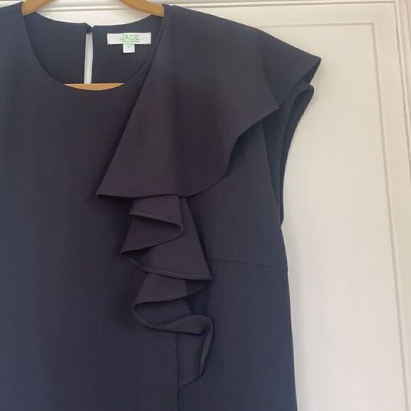 Pretty Black Asymmetrical Ruffle Dress - Picture 1 of 9